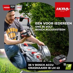 IKRA Bosch 36 V 3-in-1 accu-grasmaaier IB-LM 43 met mulchfunctie, voor gazons tot circa 600 m² – exclusief accu en oplader — thumbnail 3