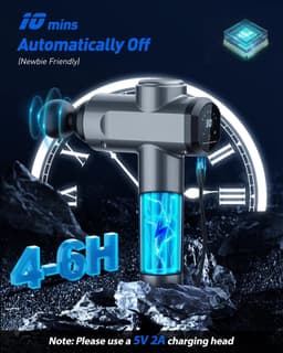 Massagepistool - Grijs - Handheld - Diep Weefsel Met LCD-Touchscreen - Voor Spierherstel en Pijnverlichting — thumbnail 4
