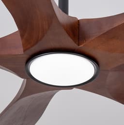 COVREO Plafondventilator met verlichting 176 cm walnoot zwart hout - 5 bladen - 6 snelheden - dimbaar — thumbnail 2