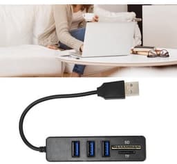 3-poorts draagbare USB-splitter USB 2.0 Hub 480 Mbps — thumbnail 2