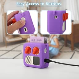 Siliconen Hoesje, Geschikt voor Yoto Mini (Editie 2024), Reistas met Verstelbare Schouderriem, Beschermhoes voor Yoto Mini-Speler, Paars — thumbnail 3