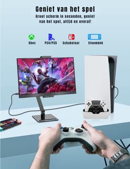KAD® Portable Monitor - 15.6 Inch - Draagbare Monitor - Draagbaar Scherm - Zwart - 1cm x 36cm x 22cm — thumbnail 4