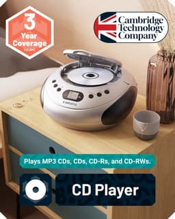 Oakcastle CD250 - Draagbare CD-Boombox - Bluetooth 5.0 - FM-Radio - Tot 15 Uur Afspeeltijd - Zilver — thumbnail 3