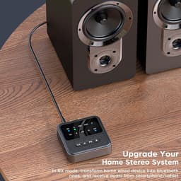 Audio Adapter - Zender Ontvanger - Draadloos Muziek Streamen - Bluetooth 5.4 - 20 Meter Bereik - Zwart — thumbnail 2