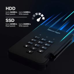 Externe Harde Schijf - Beveiligde Opslag - Digitale Assets Beschermen - Hardware Encryptie - 2 TB - Zwart — thumbnail 2