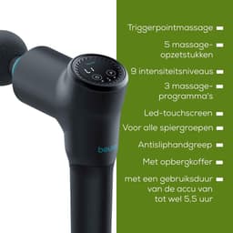 Thijox - Massagepistool met 5 opzetstukken, krachtige triggerpointmassage, 9 intensiteitsniveaus, oplaadbare accu voor spierontspanning, thuisgebruik, — thumbnail 4