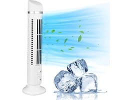 COOAU - Stille Torenventilator - Bladloze Torenventilator - Verkoeling Thuis - 34dB Geluidsniveau - 38x10 cm - Wit