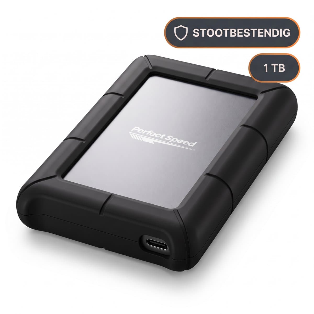 Perfect Speed Externe Harde Schijf 1TB - Externe HDD - USB 3.2 - 1600 Mbps (200 MBps) - USB C - Schokbestendig — afbeelding 1