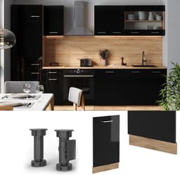 Vaatwasserfrontpaneel - Paneel Vaatwasser - Keuken Integratie - Naadloze Inbouw - 45 cm - Zwart hoogglans — thumbnail 3