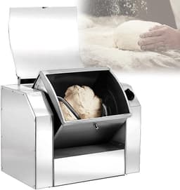 Elektrische Deegmixer - Keukenmachine Kneedmachine - Bakken Brood Maken - 90 Graden Kantelkneden - 10 Liter Bak - Zilver — thumbnail 1