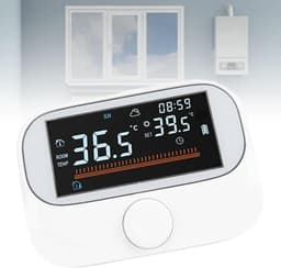 Slimme Thermostaat - Temperatuurregelaar Programmeerbaar - Energie Besparen - Draadloze Installatie - 300m Verbindingsbereik - Wit — thumbnail 3