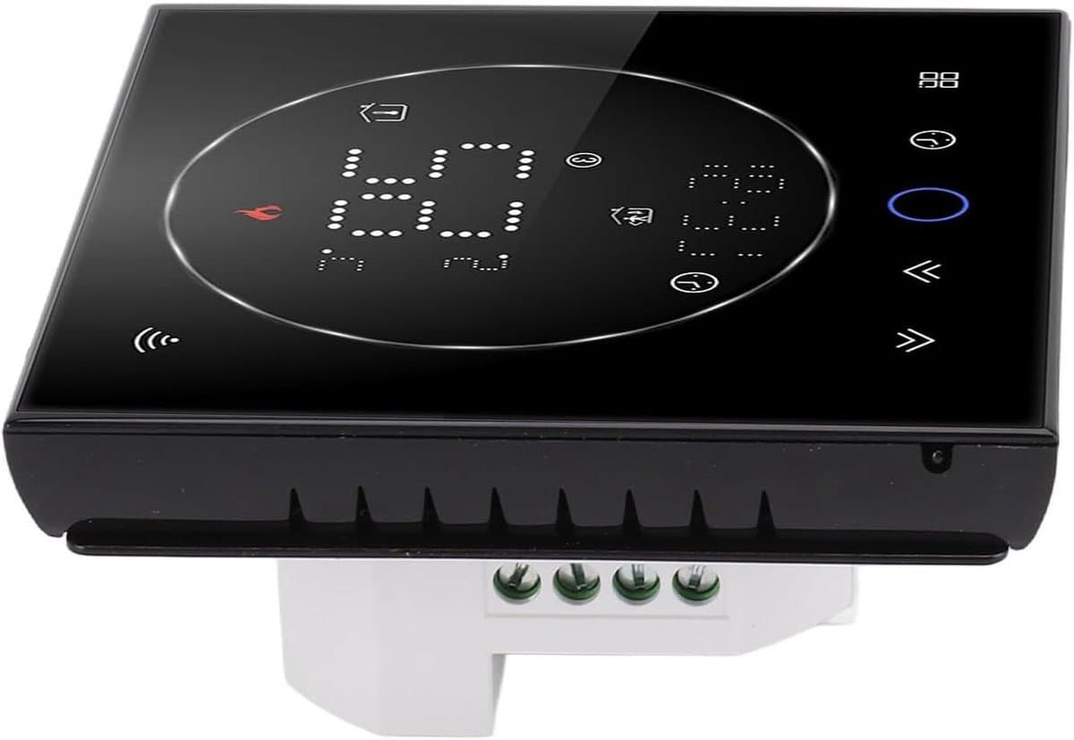 Slimme Thermostaat - Wifi Thermostaat - Energie Besparen - LED Kleurenscherm - 13mm Dun - Zwart — afbeelding 1