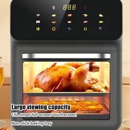 Airfryer Broodrooster - Heteluchtoven - Gelijkmatig Koken - 3D Luchtcirculatie - 15 Liter - Zwart — thumbnail 5