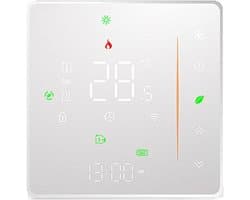 Intelligente Thermostaat - App Gestuurd - Vloerverwarming Instellen - Weekschema Programmering - 108 x 98 cm - Wit