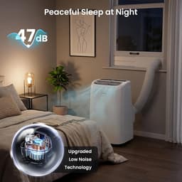 Mobiele Airco 12000 BTU – Smart Airconditioner – App Bediening – 47 dB – 24-uurs Timer – Wit — thumbnail 3