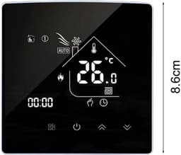 Slimme Thermostaat - Centrale Regelaar - Verwarming Instellen - Microcomputer Controle - 8.6 x 8.6 cm - Zwart — thumbnail 5