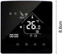 Slimme Thermostaat - Temperatuurregelaar - Verwarming Instellen - Microcomputer Controle - 86 x 86 cm - Zwart — thumbnail 5