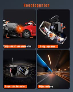 QORA® Dual Dashcam - Voor en Achter Camera – Auto Camera Met Nachtzicht – Zwart - 9cm x 8cm x 3cm; 900 g — thumbnail 4