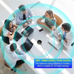Conferentiemicrofoon - USB speakerphone - Online vergaderingen - 360 graden opname - 17x12x3 cm - Zwart — thumbnail 5