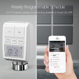 Slimme Radiator Thermostaat - Verwarming Controller - Energie Besparen - LCD Scherm - 6.5x6.5x18cm - Wit — thumbnail 4
