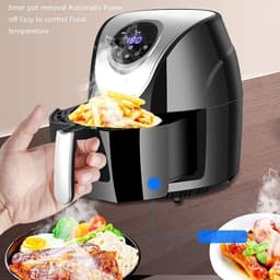 Compacte Luchtfriteuse - Olievrije Oven - Gezond Koken - Digitaal Touchscreen - 30 Min Timer - Zwart — thumbnail 4
