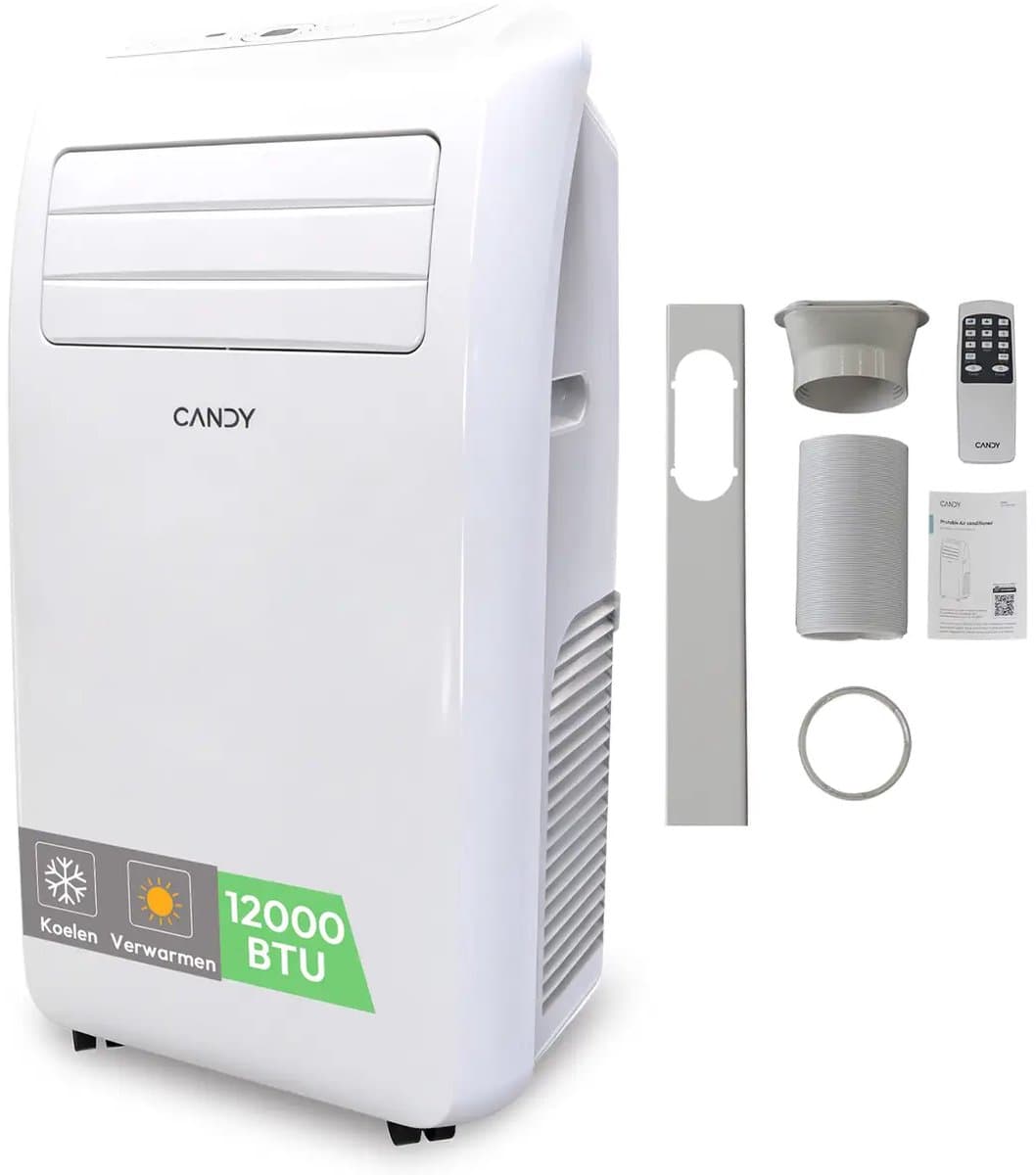 Mobiele Airco 12000 BTU – 4-in-1 Koelen & Verwarmen – 3 Snelheden – 24U Timer – Tot 30 m² — afbeelding 1