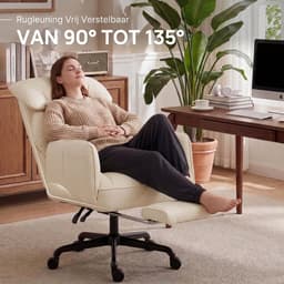 Dowinx - Gamestoel - Gamestoelen - Verstelbare Gamingstoel - Ergonomische Bureaustoel - Grote Bureaustoel - Game stoelen - Bureaustoel pocketvering - Game bureaustoel - chair - PU - Wit — thumbnail 4