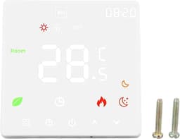 Slimme Thermostaat - Digitale Vloerverwarmingsthermostaat - Energie Besparen - Touchscreen Bediening - 86 x 86 mm - Wit — thumbnail 1