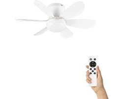 Fantiluxe - Alva - Plafondventilator met verlichting - Wit - Ø53cm - Afstandsbediening - Met lamp - Plafond ventilator - Slaapkamer