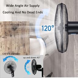 Wandventilator - Muurventilator Elektrische ventilator - Ruimte Koelen - Afstandsbediening - 16 inch - Mechanisch — thumbnail 3