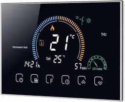 Slimme Thermostaat - Klimaatregelaar - Comfort Verhoging - App Bediening - 4.8 Inch Scherm - Zwart — thumbnail 1