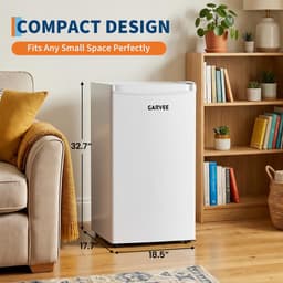 Triumpunpre Mini Koelkast 90L Wit - Grote Drankkoelkast met Vriesvak - Stille Minibar 41dB - Energieklasse E - 5 Temperatuurstanden 0-18°C - Omkeerbare Deur - Verstelbare Voet - Compacte Vrijstaande Koelkast voor Kantoor en Slaapkamer — thumbnail 3