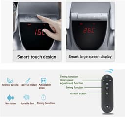 Bladloze Wandventilator - Stille Ventilator Bladeless Fan - Ruimte Koelen - Met Afstandsbediening - 90° Oscillatie - Wit — thumbnail 5