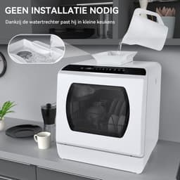 SP® Mini Vaatwasser - Vrijstaande Vaatwasser - Afwasmachine - Wit - 43cm x 43cm x 46cm — thumbnail 5
