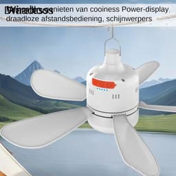 Tent Plafondventilator - Camping Ventilator Buiten - Buiten Koelen - Met Afstandsbediening - 154 Pond - Wit — thumbnail 4