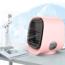 Kleine draagbare airconditioner,Mini draagbare luchtkoeler, draagbare airconditioner, persoonlijke airconditioningventilator, draagbare luchtkoeler, luchtbevochtiger voor kantoor/slaapkamer, 3 ventilatorsnelheden — thumbnail 2