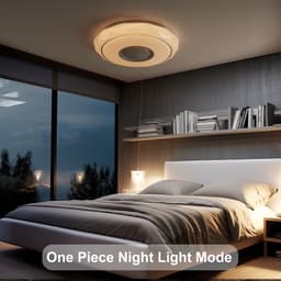 Plafondlamp met Luidspreker - Muziek Lamp - Verlichten en Muziek Afspelen - Art Deco Stijl - 48 watt - Wit — thumbnail 1