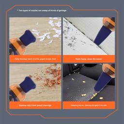 KZQ Mini bureaustofzuiger 600 Pa zuigkracht - Compact en draagbaar voor gumresten papiersnippers en toetsenbordstof - Capaciteit 55 ml - Grijs-wit — thumbnail 5