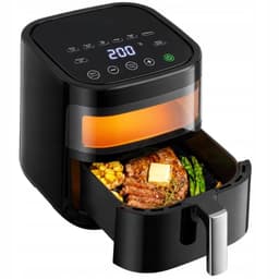 Digitale Airfryer 4L, 1200W – Olievrije Heteluchtfriteuse met Instelbare Temperatuur en Timer, Antiaanbakmand, Gezond Koken voor Frituren, Bakken, Braden en Opwarmen — thumbnail 1