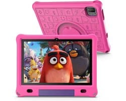SnelShoppen - Kindertablet 10.1 inch - 64GB, 3GB RAM - Geschikt voor kinderen 3 jaar en ouder - Met games en ouderlijk toezicht - Roze - Met beschermi