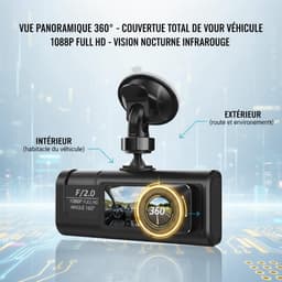 SnelShoppen - Dashcam 3 camera's 1080P Full HD | Maximale veiligheid 360° zonder dode hoek, nachtzicht, parkeerbewaking, wifi, bewegingsdetectie, idea — thumbnail 4