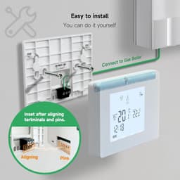 Slimme Thermostaat voor Ketel - Programmeerbare Kamerthermostaat op Batterijen - Klokthermostaat 2 Draad - Werkt op 2 AA-batterijen BOT-W306 — thumbnail 3