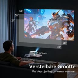 SnelShoppen - Draagbare Mini Beamer Projector met 1080P Ondersteuning, Native 720P Resolutie, Automatische Keystone Correctie, 50% Zoom & 180° Rotatie — thumbnail 2