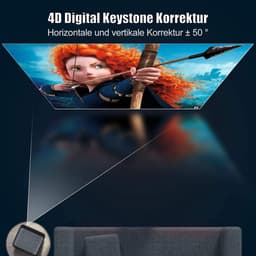SnelShoppen - Beamer Full HD 1080P 1200 ANSI lumen 5G WiFi Bluetooth Videoprojector, 4K Ondersteuning, LED Thuisbioscoop, 300 Inch Display, Compatibel — thumbnail 4