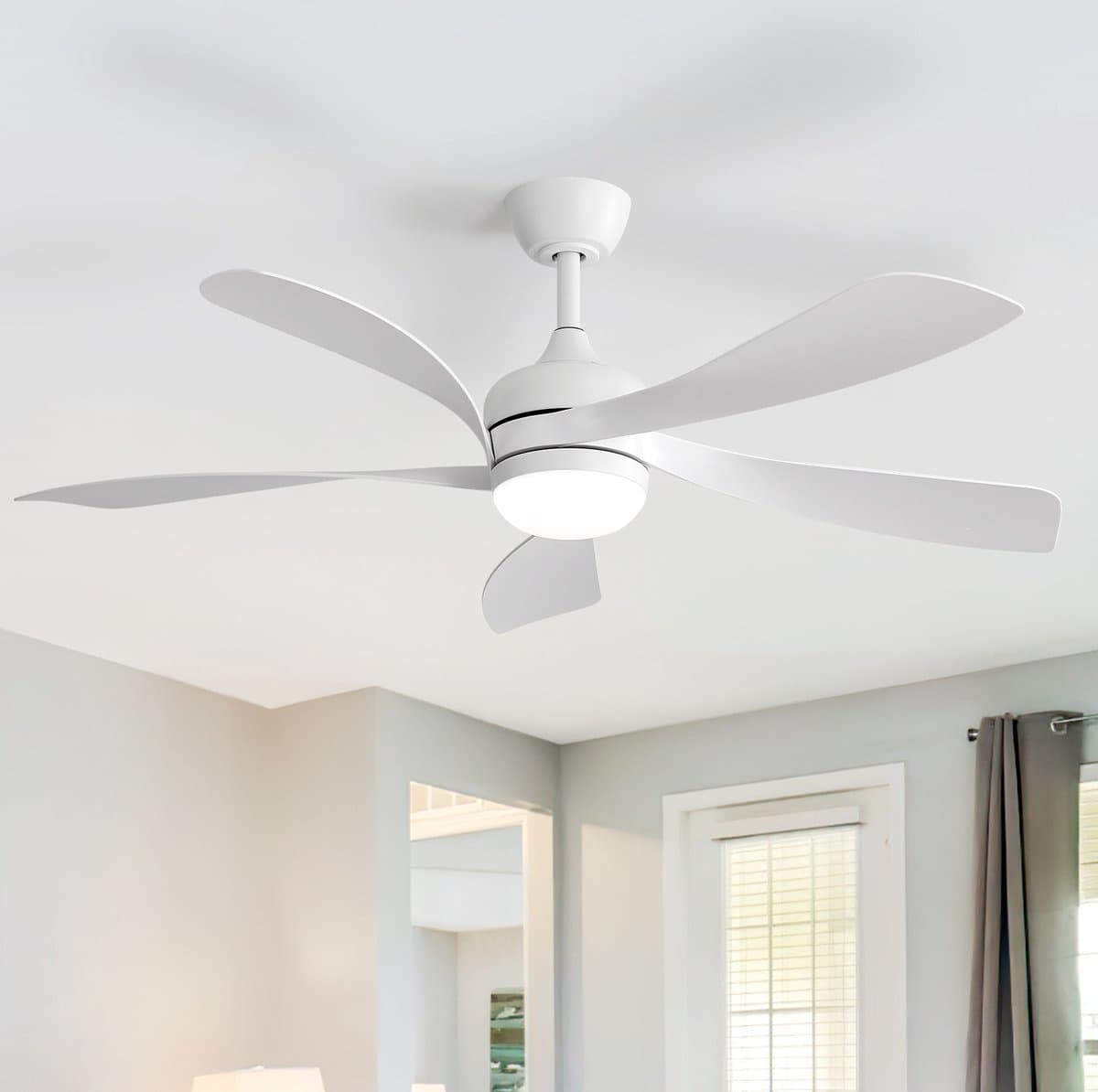 FloraGrace Ventilator - Stil - 42 Inch - ABS - Wit - Plafondventilator met Verlichting en Afstandsbediening - Omkeerbaar — afbeelding 1