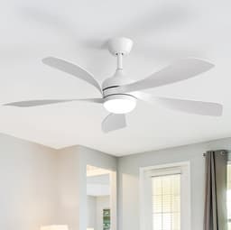 FloraGrace Ventilator - Stil - 42 Inch - ABS - Wit - Plafondventilator met Verlichting en Afstandsbediening - Omkeerbaar — thumbnail 1