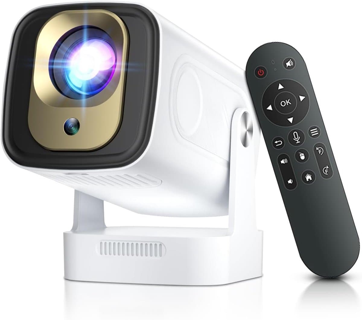 SnelShoppen - HY260pro 4K Mini Beamer, Draagbare Projector met Wifi 6, Bluetooth 5.4, 1080p Full HD, 270 Graden Rotatie, Ideaal voor Home Cinema, Buit — afbeelding 1
