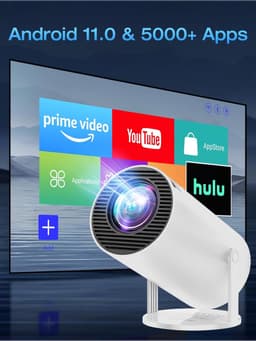 SnelShoppen - Geïntegreerde Mini Beamer 2025 - Draagbare Projector met 20.000 Lumen, 4K Ondersteuning, WiFi 6 & Bluetooth 5.4, Auto Keystone en 180° R — thumbnail 2