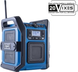 Scheppach Bouwradio DAB+ 20V - DAB Radio - Incl. Accu en Oplader - 30W - Werfradio voor Bouwplaats, Garage & Werkplaats - C-DAB30-X — thumbnail 2