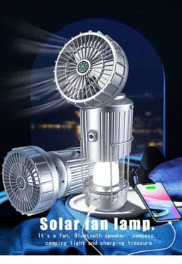 Home & Marker – 5-in-1 Campinglamp Oplaadbaar – LED Kampeerlamp met Ventilator, Bluetooth Speaker, Powerbank & Kompas – Tentverlichting Outdoor – LANTFAN — thumbnail 5